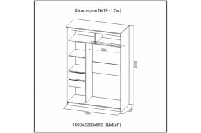 Шкаф-купе №19 (1.5м) Инфинити Анкор (sv) в Каргате - kargat.mebelnovo.ru | фото